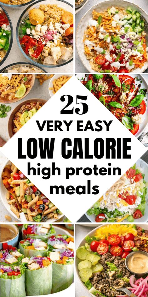 Low Calorie High Protein Meals Easy Weeknight Dinners Low Calorie, Healthy Recipes Low Calorie High Protein, High Protein Meal Low Calorie, Low Calorie Bowl Meals, Best Low Calorie High Protein Meals, Protein Rich Low Calorie Meals, Low Calorie Meal Prep Bowls, High Fiber High Protein Dinner Recipes, Delicious Low Calorie Dinners