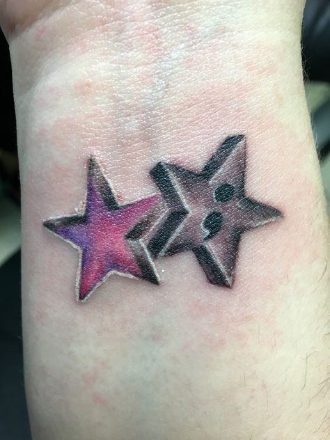 Semi colon star puzzle piece tattoo water color Diversity Las Vegas Semi-colon Tattoo Star, Colon Tattoo, Puzzle Piece Tattoo, Piece Tattoo, Semi Colon, Tattoo Water, Water Tattoo, Semicolon Tattoo, Puzzle Piece