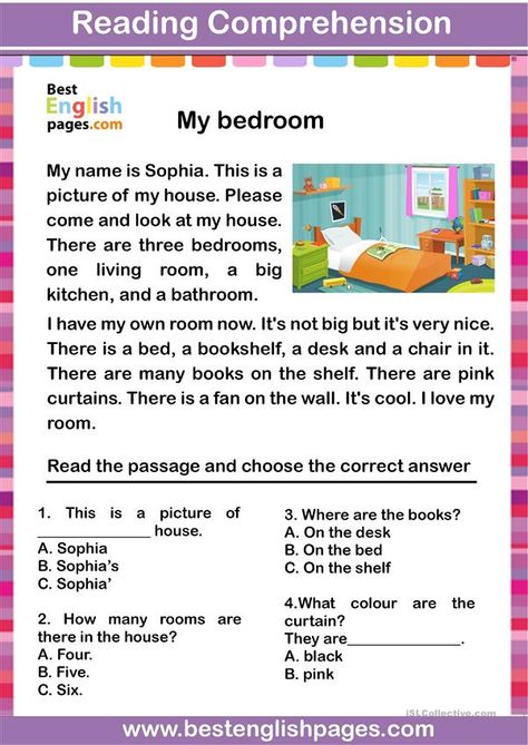 My House Reading Comprehension, My Home Worksheet For Kids, Reading For Kids Worksheets, Class 3 English Worksheets, House Worksheets For Kids, English Reading For Beginners, Reading Worksheets For Kids, Conversation For Kids, Reading For Kids