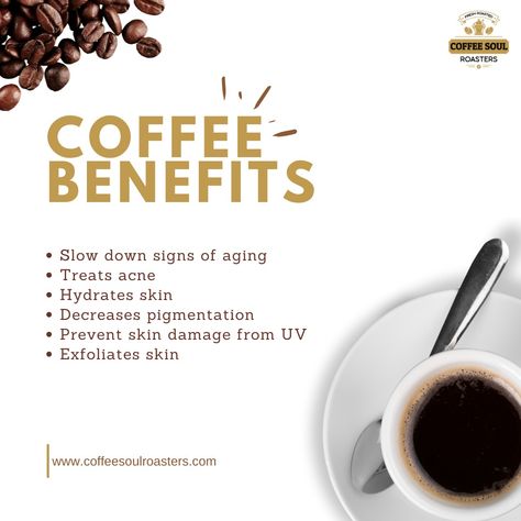 Unlock your natural skin and say goodbye to tanning, puffiness and dull skin with coffee. Order now! www.coffeesoulroasters.com #coffee #coffeeroasting #coffeeroaster #skinbenefits #coffeebenefits #coffeelover #coffeeskin #skincare #skincareroutine #skincaretips #skincareproducts #coffeeroastingmachine #coffeecoffeecoffee #coffeeaddict #coffeebrewing #coffeedaily #roasters #roaster #coffeelovers #coffeetime #coffeeroasters #coffeedaily #coffeebrewing Coffee Skin Benefits, Coffee Roasting Machine, Coffee Party, Coffee Benefits, How To Exfoliate Skin, Skin Care Recipes, Skin Benefits, How To Treat Acne, Homemade Skin Care