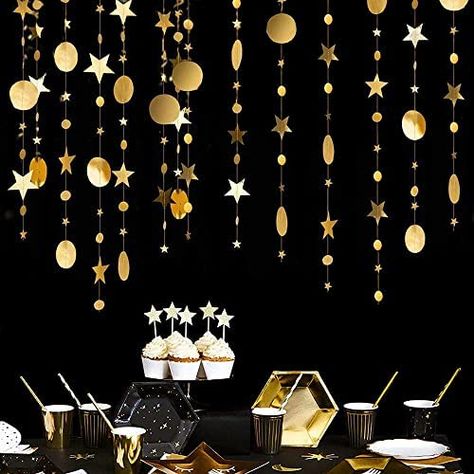 52ft Gold Circle Dot Star Garland HADEEONG 4Pcs Star Garland Party Streamers Reflective Glitter Paper Circle Dot Hanging Gold Party Celebration Decorations : Amazon.ca: Health & Personal Care Party Streamer, Circle Garland, Party Girlande, Party Streamers, Gold Party Decorations, Hanging Stars, Paper Streamers, Star Garland, Party Garland