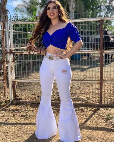 Valeria’S Boutique LLC on Instagram: “ROYAL BLUE 🔹 The color royal blue suits just about every skin tone ✨ Shop the new Celine Top 😍 These are the Macarena High Rise Bell…” Blue Surprise Dance Outfits, Surprise Dance Outfits Quinceanera Damas, Quinceanera Surprise Dance Outfits, Ranchero Outfits Women, Surprise Dance Outfits Quinceanera, Quince Chambelanes Outfits, Baile Outfits Jaripeo, Quince Surprise Dance Outfits, Chambelanes Outfits Quinceanera