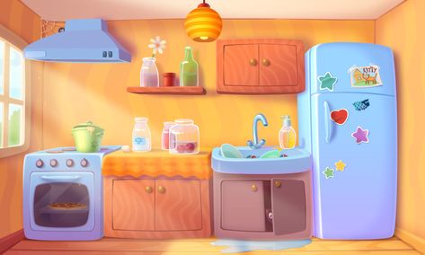 https://www.behance.net/gallery/27494639/Bubble-Milk-Hero Bubble Shooter Game, Kitchen Cartoon, Cartoon Kitchen, Kitchen Background, Apps Facebook, Bg Design, Bubble Shooter, Kitchen Games, Environment Art