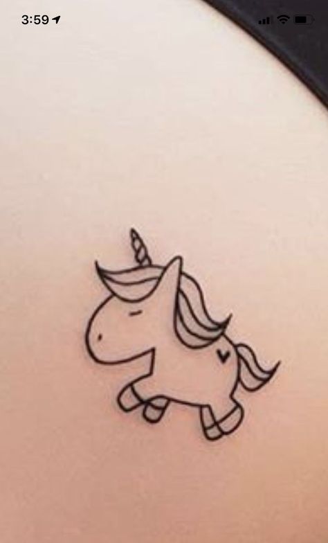 Dainty Unicorn Tattoo, Tiny Unicorn Tattoos For Women, Simple Unicorn Tattoo Outline, Small Unicorn Tattoo For Women, Unicorn Flash Tattoo, Mini Unicorn Tattoo, Minimalist Unicorn Tattoo, Unicorn Outline Tattoo, Fine Line Unicorn Tattoo