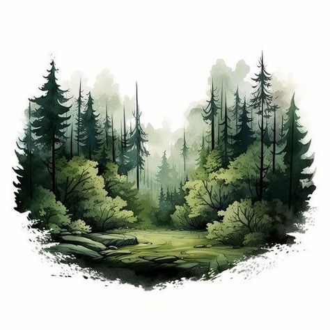 Sketch Of Forest, Forest Vector, Forest Clipart, Forest Drawing, Chiaroscuro Art, Abstract Art Images, Amagi Brilliant Park, Forest Tattoos, Mountain Drawing