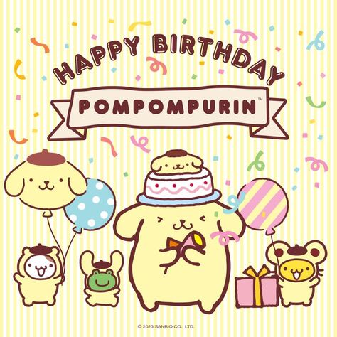 Sanrio on Twitter: "Happy Birthday, Pompompurin 🎂💛 Celebrate with 20% off #Pompompurin gifts with code HBDPURIN today only. Shop now: https://t.co/wkkWxnanZt https://t.co/ZrPqDT3pSg" / Twitter Happy Birthday Pompompurin, Sanrio Birthday Cards, Birthday Pompompurin, Hello Kitty Birthday Cards, Sanrio Happy Birthday, Pompompurin Birthday, Events Theme, Happy Birthday Drawings, Pompom Purin