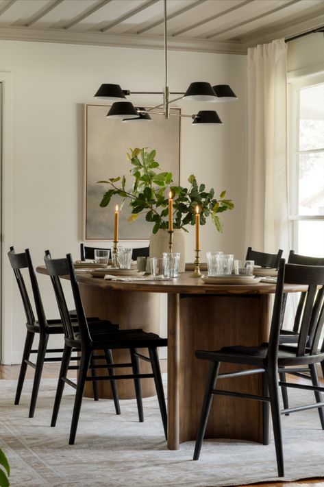 Mango Wood Dining Table Chairs, Magnolia Home Inspiration, Magnolia Centerpiece Dining Room, Magnolia Home Living Room, Mini Reni, Japandi Dining Area, Magnolia Dining Room, Magnolia Dining Table, Magnolia Homes Living Room