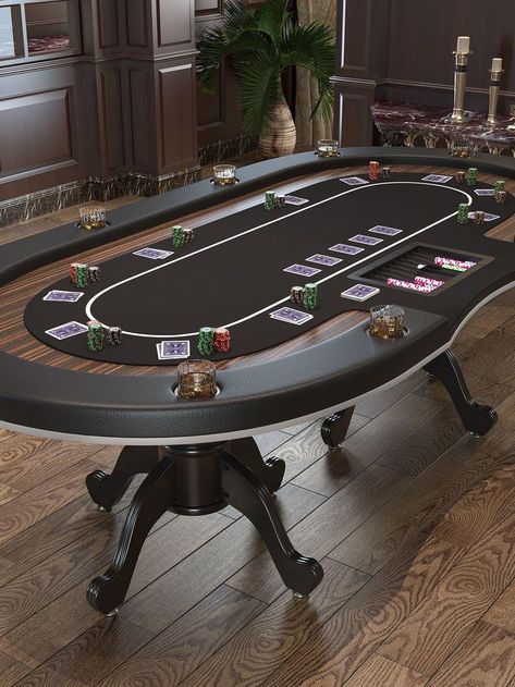 Vintage Bar Room, Poker Table Ideas, Snooker Room Design, Poker Room Ideas, Mollys Game, Poker Table Plans, Poker Table And Chairs, Home Casino, Custom Poker Tables