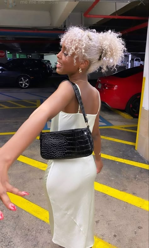 White Blonde Curly Hair Black Women, Platinum Blonde Hair Natural Black, Short Curly Platinum Blonde Hair Black Women, White Hair Dye On Black Women, Platinum Natural Hair, White Coily Hair, Ashy Blonde Natural Hair, White Curly Hair Black Women, Platinum Blonde 4c Hair