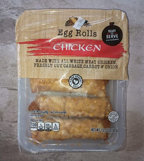 Park Street Deli Egg Rolls | ALDI REVIEWER Aldi Egg Roll In A Bowl, Aldi Red Bag Chicken In Air Fryer, Aldi Rotisserie Chicken, Aldi Chinese Food, Bariatric Shopping At Aldi, Aldi Chicken, Frozen Egg Rolls, Thai Coconut Chicken, Pork Egg Rolls