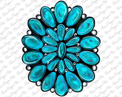 Jewelry Png, Western Designs, Western Tattoos, Sunflower Png, Window Clings, Photoshop Elements, Watercolor Background, Turquoise Gemstone, Turquoise Jewelry