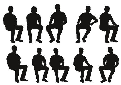 Premium Vector | Vector isolated silhouette man sitting collection Person Sitting Silhouette, Sitting Silhouette, Person Outline, Architecture Design Presentation, Person Icon, Animated Man, Silhouette People, Frame By Frame Animation, Info Graphic