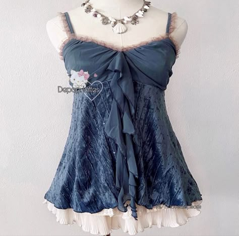 Babydoll Outfit Aesthetic, Redesign Clothes, Flowy Outfits, Ocean Outfits, Fashion Show Themes, Cami Outfit, Kawaii Fashion Outfits, Princess Outfits, Lovely Clothes