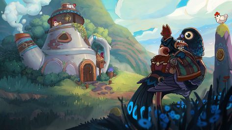 ArtStation - Teapot House, Inès "Ourka" Rotz. Teapot House, Board Game Art, Living In France, Concept Artist, Animated Love Images, Art Idea, House Drawing, Environment Concept Art, Picture Collage