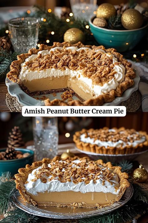 Indulge in the creamy, dreamy goodness of Amish Peanut Butter Cream Pie! With a smooth peanut butter filling, rich cream cheese, and a buttery graham cracker crust, this no-bake dessert is perfect for any occasion. Topped with whipped cream and a sprinkle of chopped peanuts, it’s a peanut butter lover's dream come true!

#AmishPeanutButterCreamPie #PeanutButterDesserts #NoBakePie #CreamPie #EasyDesserts #SweetTreats #PeanutButterLovers #PieRecipes #DessertGoals #HolidayDesserts #DeliciousDesserts #ComfortFood #YummyTreats #SimpleDesserts Peanut Butter Cream Pie, Cracker Crust, Peanut Butter Desserts, Peanut Butter Filling, Peanut Butter Lovers, Bake Dessert, No Bake Pies, Graham Cracker Crust, Graham Cracker