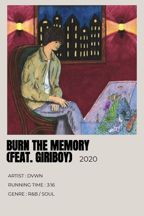 dvwn burn the memory feat. giriboy alternative minimalist poster Watch My Heart Burn, Alternative Minimalist Poster, Me Poster, R&b Soul, Music Posters, Minimalist Poster, Music Poster, Wall Collage, Art Wallpaper