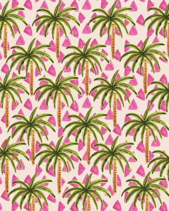 Broken Hearts, Palm Tree, Palm Trees, Trees, Green, Pattern, Pink, White