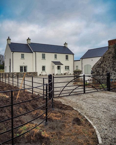 Irish Farmhouse Exterior, Irish Farmhouse Interior, Self Build Houses Ireland, Irish Cottage Exterior, Irish Farmhouse Renovation, Irish House Designs, Farmhouse Design Exterior, Irish Cottage Renovation, Irish Cottage Interiors