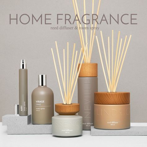 Home Fragrance Packaging, Fragrance Packaging Design, Room Fragrance, Airy Room, Fragrance Packaging, Diffuser Bottle, Business Packaging, Aesthetic Candles, Candle Packaging