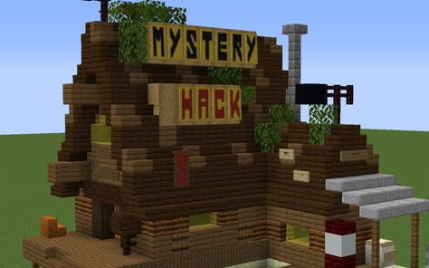 Gravity Falls Minecraft, Shack Minecraft, Minecraft Shack, Casas Mine, Mc House, The Mystery Shack, Minecraft Maps, Pet Store Ideas, Aesthetic Minecraft