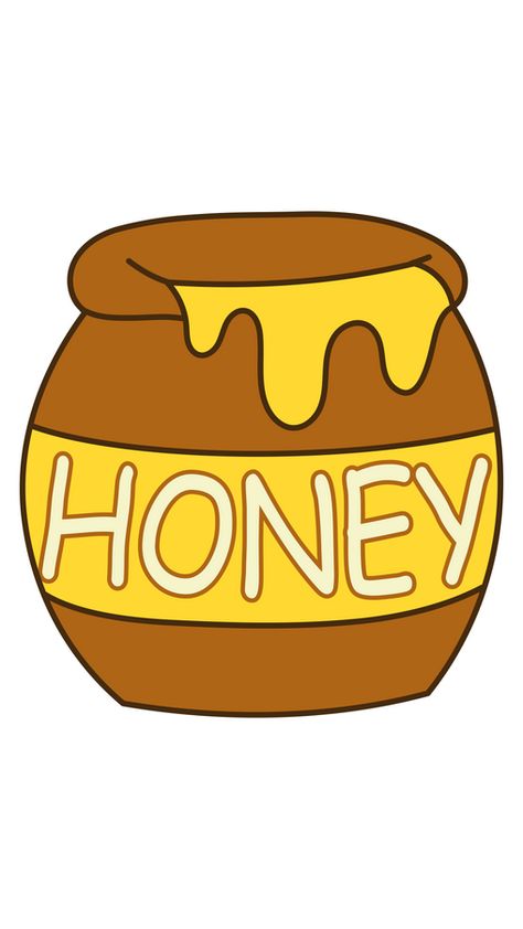 Honey Pot From Winnie The Pooh, Honey Jar Art, Honey Pot Painting, Honey Jar Drawing, Honey Pot Drawing, Honey Pot Winnie The Pooh, Winnie The Pooh Honey Jar, Cute Honey Jar, Pooh With Honey Pot