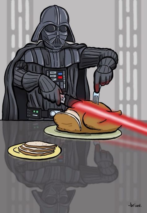 #thanksgiving #turkey #dinner #starwars #darthvader Star Wars Christmas Cards, Star Wars Meme, Dark Vador, Star Wars Jokes, Star Wars Christmas, Star Wars Humor, Star Wars Memes, Funny Thanksgiving, Love Stars