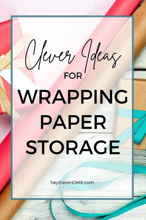 Having your gift wrap easy to access but out of the way is easy with these easy wrapping paper storage ideas! Wrapping Paper Storage Ideas, Paper Storage Ideas, Home Organisation Tips, Gift Wrap Organization, Diy Wrapping Paper, Wrapping Paper Storage, Organisation Tips, Gift Wrap Storage, Blogger Home