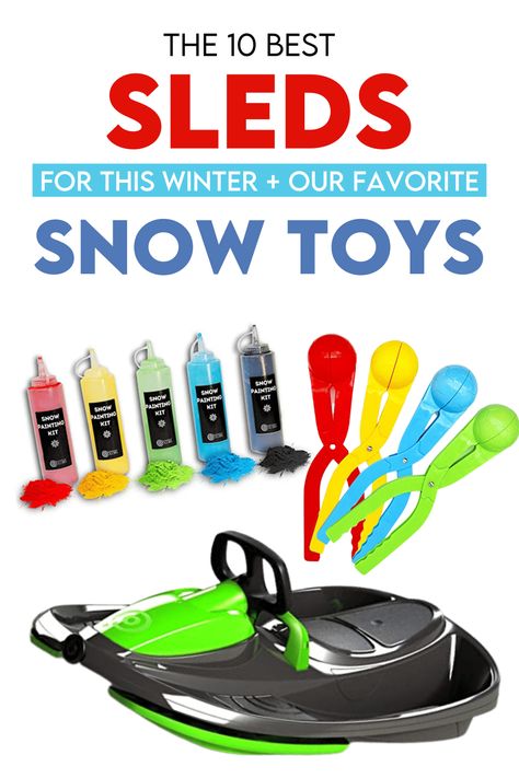 Best snow toys & sleds for winter! Sleds For Kids, Winter Sleds, Snowball Maker, Snow Toys, Vintage Sled, Holiday Traditions Family, Snow Activities, Fake Snow, Playing In The Snow