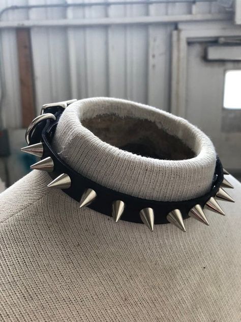 Gothic / punk spiked choker with lotsa cone spikes Spiked Choker, Spike Necklace, Nickel Plating, Gothic Punk, Black Choker, Choker Collar, Brass Buckle, Choker Necklaces, Grunge Fashion