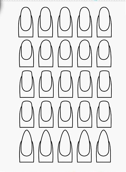 How To Draw Nails, Nails Art Paso A Paso, Printable Nail Art Templates, Nail Stencils Templates, Nail Art Practice Sheet, Printable Nail Art Practice Sheet, Buku Diy, Printable Nail Art, Beginner Nail Designs