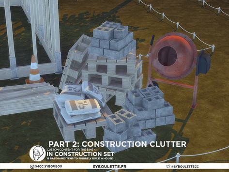 The Sims Resource - Patreon Release - In construction part 2 : Work site clutter Sims 4 Teen, Geek Games, Sims 4 Cc Furniture, Work Site, Sims 4 Build, Sims Community, In Construction, Pool Cleaning, Cc Finds