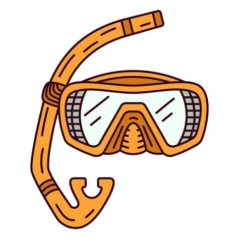 Colored swimming mask and snorkel PNG Design Snorkel Illustration, Christmas Tree Logo, Scuba Vbs, Mask Drawing, Snorkel Mask, Animal Graphic, Logo Creation, Talking Heads, Tree Illustration