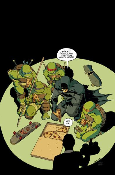 Batman Tmnt, Batman Collection, Planet Comics, Batman Ninja, Tmnt Comics, Eating Pizza, Teenage Mutant Ninja Turtles Art, Tmnt Artwork, Teenage Ninja Turtles