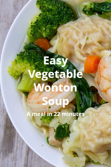 Wonton Soup With Vegetables, Vegetable Wonton Soup, Slow Cooker Wonton Soup, Vegetable Wonton Recipes, Frozen Wonton Soup Recipe Easy, Wonton Soup Recipe Easy, Wonton Broth, Wor Wonton Soup Recipe, Won Ton Soup Recipe