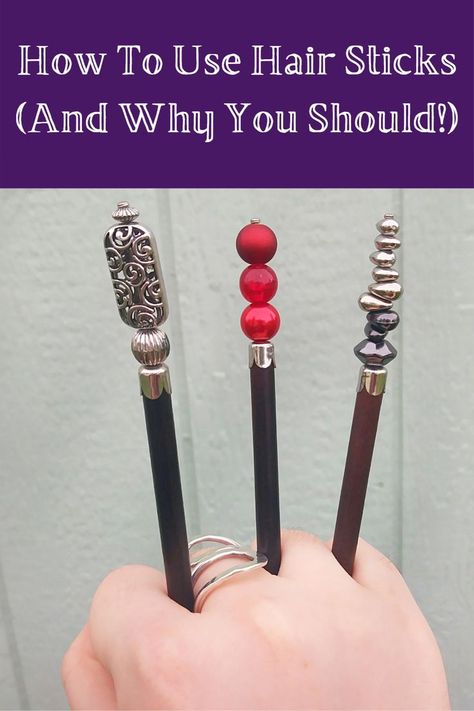 Hair Pick Hairstyles, Hair Stick Ideas, Hairstick Hairstyles Short Hair, How To Make Hair Sticks, Hair Sticks Tutorial, Hairstyles With Sticks, Hair Styles With Hair Pin, How To Wear Hair Sticks, Hairstick Tutorial