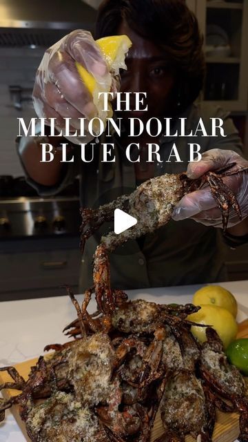 Sunshine on Instagram: "Have Y’all Heard Of The Million Dollar Blue Crab 😳 Should I Drop The Recipe?

Special Thanks To @traegergrills For Sending Me A Grill 😊" Blue Crab Recipe Dishes, Grilled Blue Crab, Fried Blue Crab Recipe, Blue Fish Recipe, Crabs Recipes, Blue Crab Recipe, Blue Crab Recipes, Crab And Shrimp Recipe, Grilled Crab