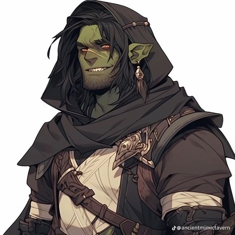 Half-orc Male, Dnd Orc, Evelynn League Of Legends, Half Orc, Goblin Art, Avatar Ideas, Fantasy Portraits, Dungeons And Dragons Characters, Dnd Art