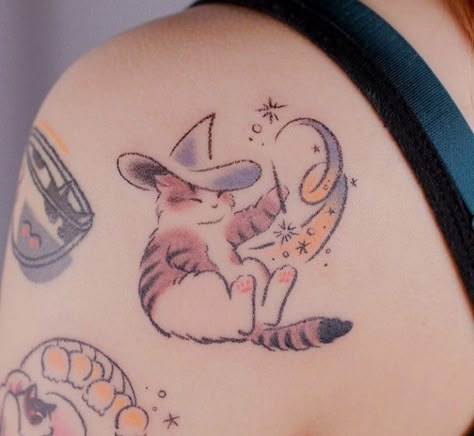 Crayon Tattoo, See Tattoo, Funky Tattoos, Kawaii Tattoo, Cat Tattoo Designs, Cute Little Tattoos, Cute Tiny Tattoos, Tatuaje A Color, Dream Tattoos