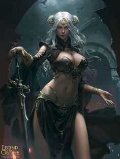 Illustration Fantasy, Warrior Girl, Fantasy Warrior, Arte Fantasy, Beautiful Fantasy Art, Fantasy Artwork, White Hair, Dark Fantasy Art, Fantasy Character Design