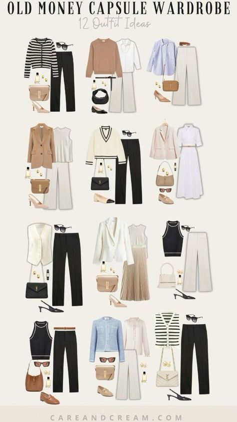 ☁️ Old Money Capsule Wardrobe, Smart Casual Women Outfits, Capsule Wardrobe Casual, Capsule Wardrobe Women, Fashion Capsule Wardrobe, Classic Style Outfits, Capsule Outfits, Wardrobe Outfits, Fashion Capsule