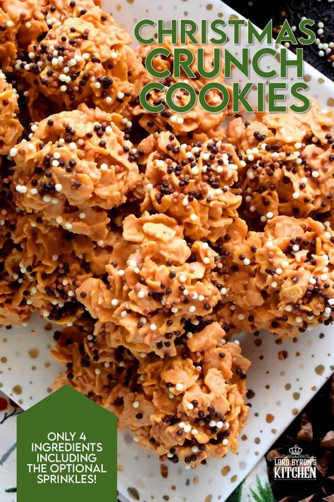 Christmas Holiday Cookies, Celebration Recipes, Holiday Cookie Exchange Party, Snacks Homemade, Christmas Crunch, Crunch Cookies, Cereal Cookies, Xmas Baking, Cookie Exchange Recipes