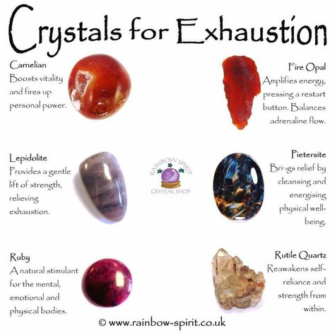 Crystals for exhaustion Cleansing Crystals, Spiritual Crystals, Gemstone Meanings, Crystal Therapy, Crystal Healing Stones, Crystals Healing, Crystal Magic, Gemstones Crystals, Gems Crystals