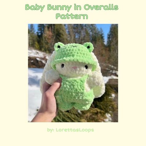 Crochet Baby Bunny in Hat and Overalls Plushie PATTERN Crochet toys tutorial #crochettoystutorial #crochet #crochettoy #crochetpattern #crochetpatterns 3.53 Bunny In Hat, Toys Quotes, Bunny Hat Crochet, Lion Toys, Crochet Toys Free Patterns, Crochet Lion, Crochet Classes, Crochet Toys Free, Crochet Animal Amigurumi