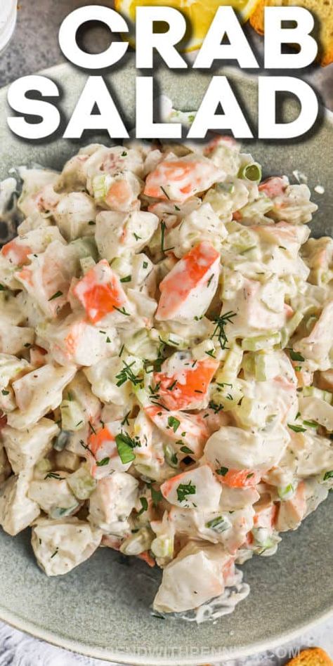 Best Crab Salad Recipe, Easy Crab Salad, Crab Salad Sandwich, Crab Meat Salad, Crab Pasta Salad, Creamy Seafood, Sweet Relish, Crab Pasta, Crab Salad Recipe