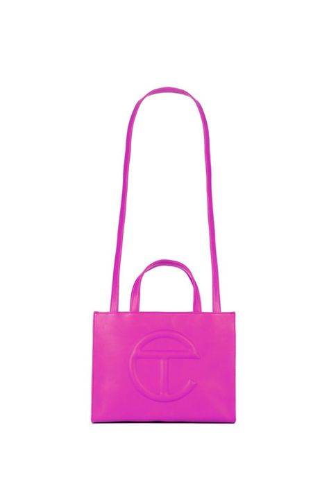 Telfar Releases a Hot Pink Version of Its Shopping Bag Pink Telfar, Cotton Drawstring Bags, Everyday Bag, Embossed Logo, Birthday Wishes, Drawstring Bag, Ted Baker Icon Bag, Fashion Bags, Hot Pink