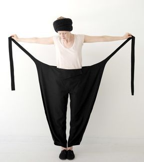 YUTA WRAP PANTS — MONOM CLOTHING Oregon Fashion, Pantalon Thai, Fisherman Pants, Sewing Pants, Raw Silk Fabric, Wrap Pants, Japanese Sewing, Diy Vetement, Tie Skirt