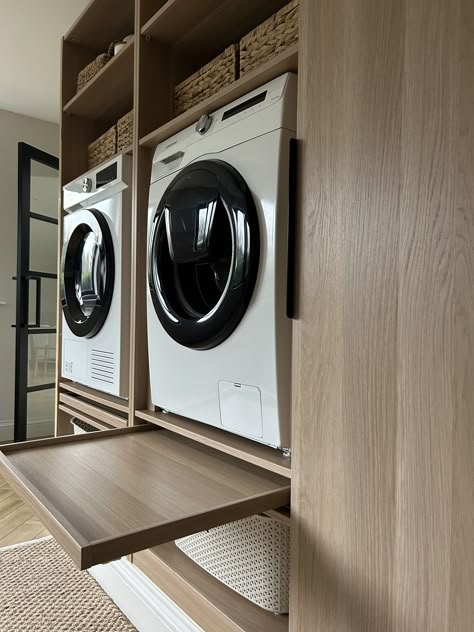 This IKEA Hack Adds More Functionality to This Utility Room | Livingetc Utility Extension Ideas, Washing Machine In Closet, Washing Machine In Garage Ideas, Utility Room Cabinet Ideas, Laundry Ikea Ideas, Utility Room Pantry, Laundry Utility Closet, Dream Utility Room, Beautiful Laundry Rooms Luxe