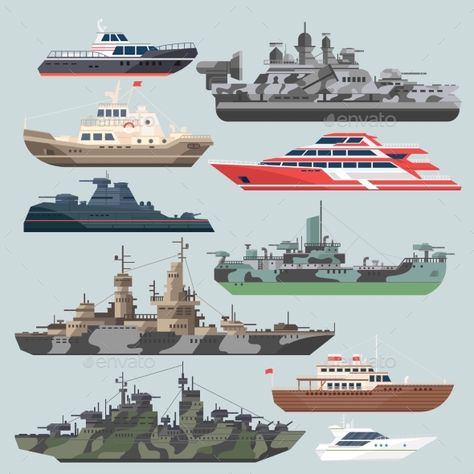 Passenger Ships and Battleships Battle Ship Drawing, Battle Ships, Boat Vector, Water Boat, Round Watch, Ship Drawing, Watch Dial, Sea Water, Navy Ships