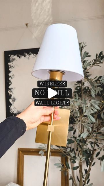 No Wire Sconces, Wall Sconces Hack, Sconces Without Wiring, Wall Lamp Battery Powered, Battery Operated Gold Sconces, Bunkhouse Ideas, Gate Lodge, Townhouse Decor, Diy For Beginners