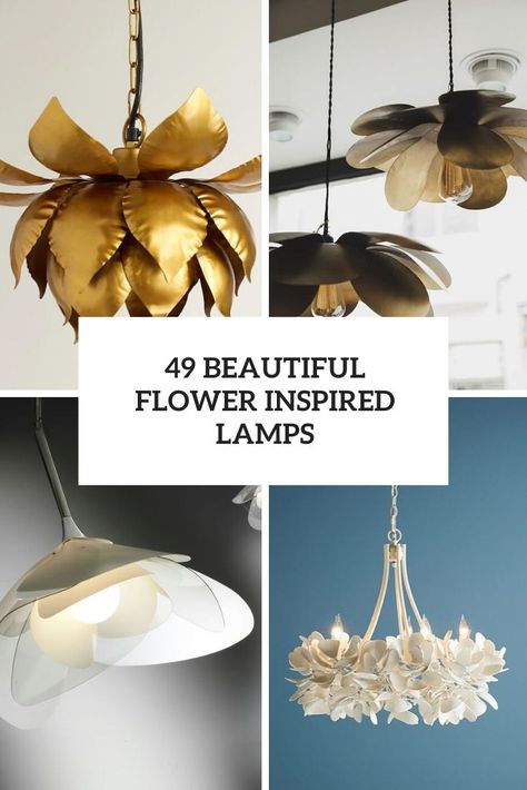 Flower Petal Lamp Shade, Flower Table Lamp, Flower Ceiling Lamp, Diy Flower Lampshade, Flower Lamp Diy, Organic Lighting Design, Flower Light Fixture, Pink Lampshades, Flower Lamps